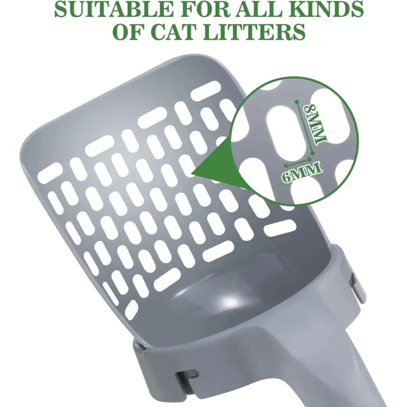 2-in-1 Self-Bagging Cat Litter Scoop with Integrated Waste Bin and Refill Bags